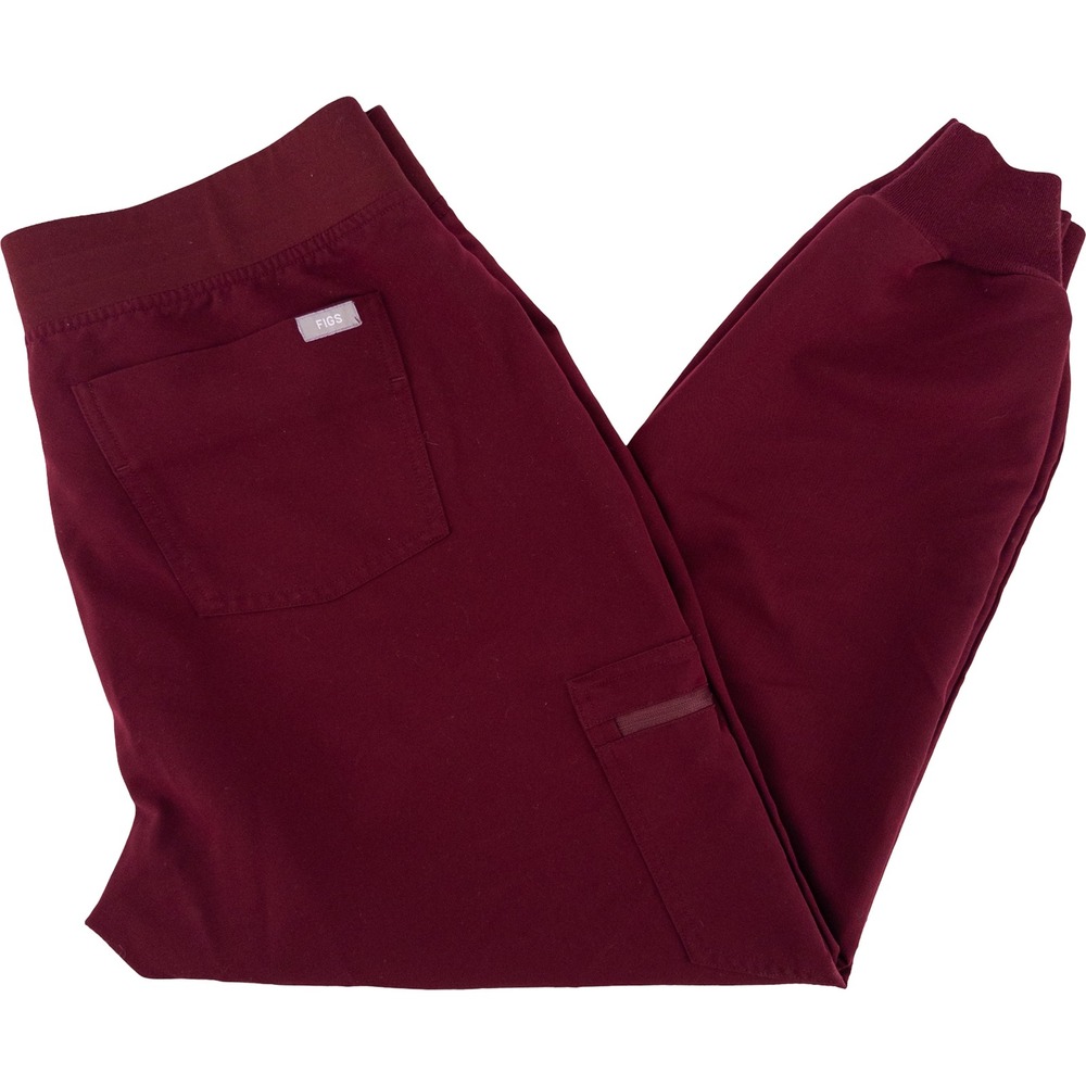 FIGS Womens L/P Zamora Jogger Scrub Pants Petite Technical Collection Burgundy